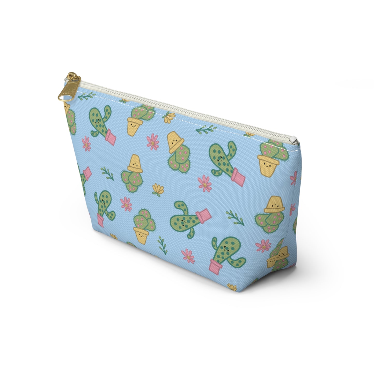 Cute Cactus Accessory Pouch, Makeup Bag, Floral Travel Organizer, Gift for her, Summer Essentials, Make up pouch, Pencil Case, Pencil pouch