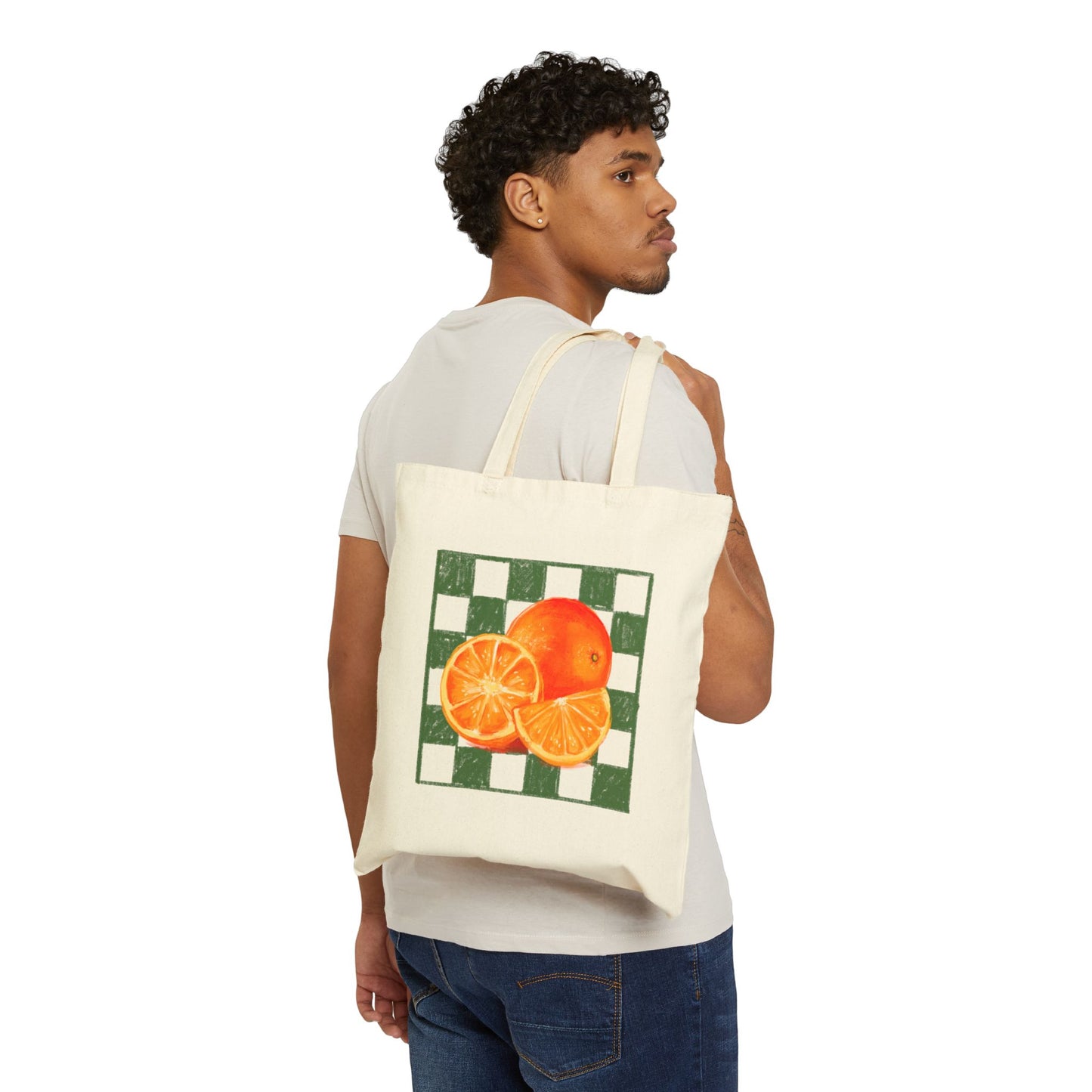 Orange Slices Tote Bag, Citrus Fruit Canvas Tote, Farmers Market Grocery Bag, Beach Tote, Summer Vibes Shoulder Bag