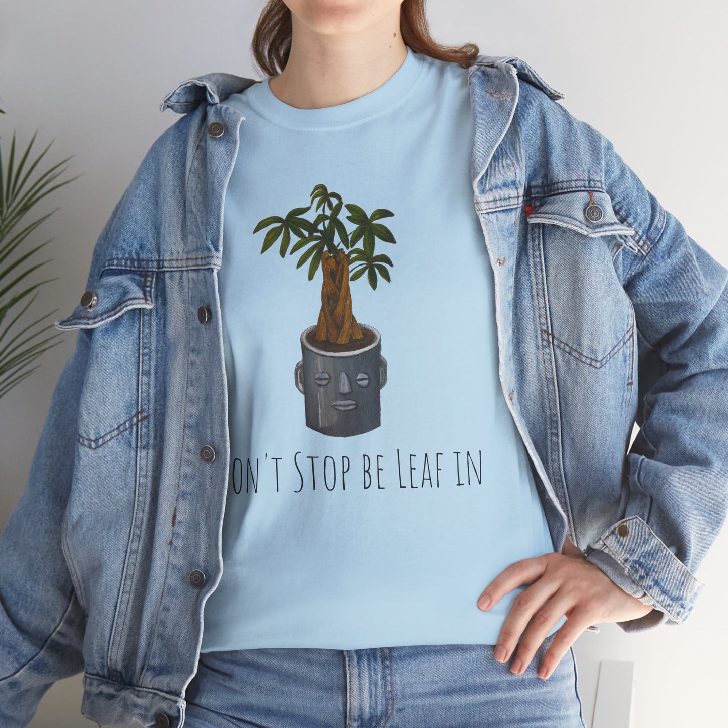 Funny Plant Quote T-Shirt, Unisex Heavy Cotton Tee, Don't Stop Be-Leaf-In, Gift for Gardeners, Plant Lovers, Botany Shirt, Gardening Tee,