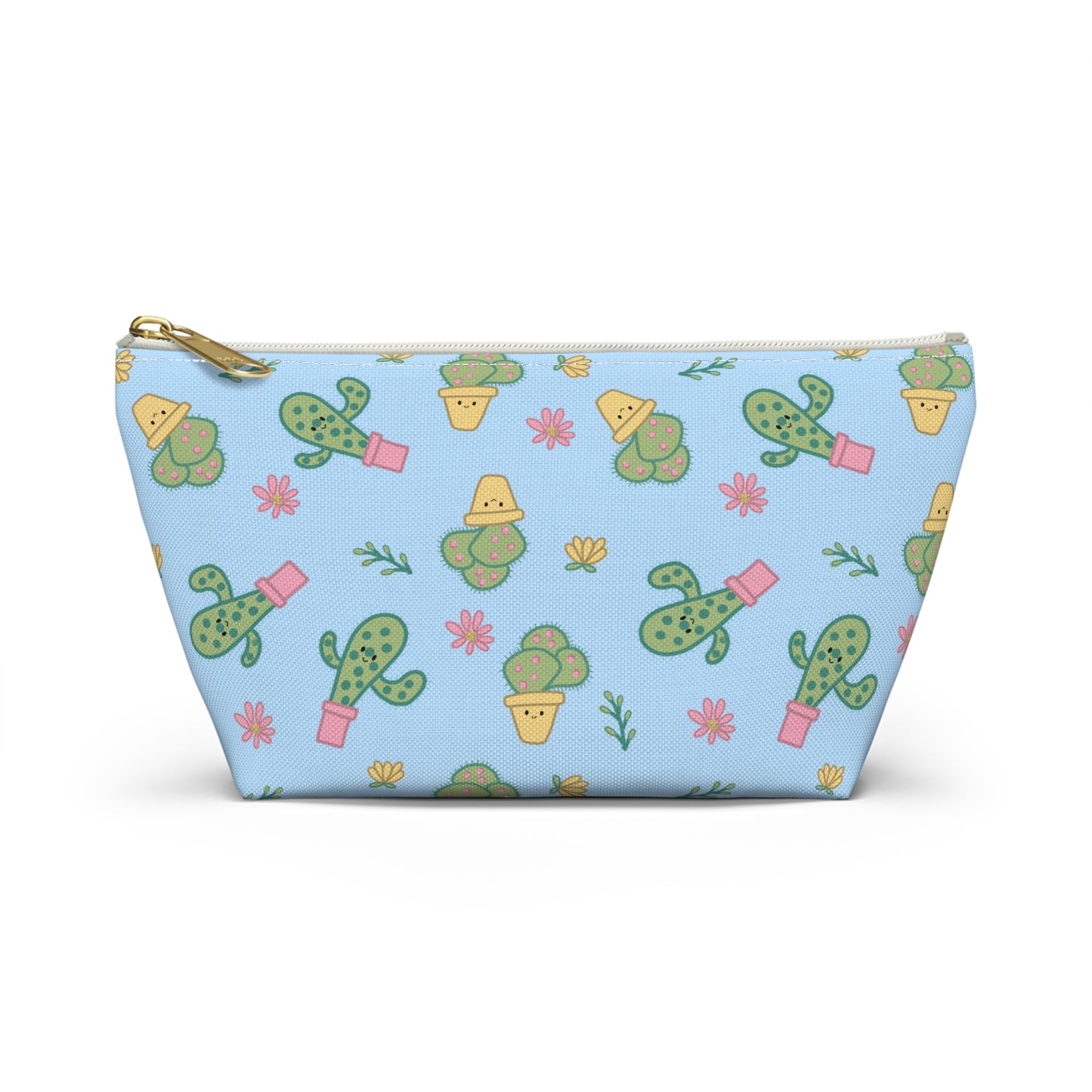 Cute Cactus Accessory Pouch, Makeup Bag, Floral Travel Organizer, Gift for her, Summer Essentials, Make up pouch, Pencil Case, Pencil pouch