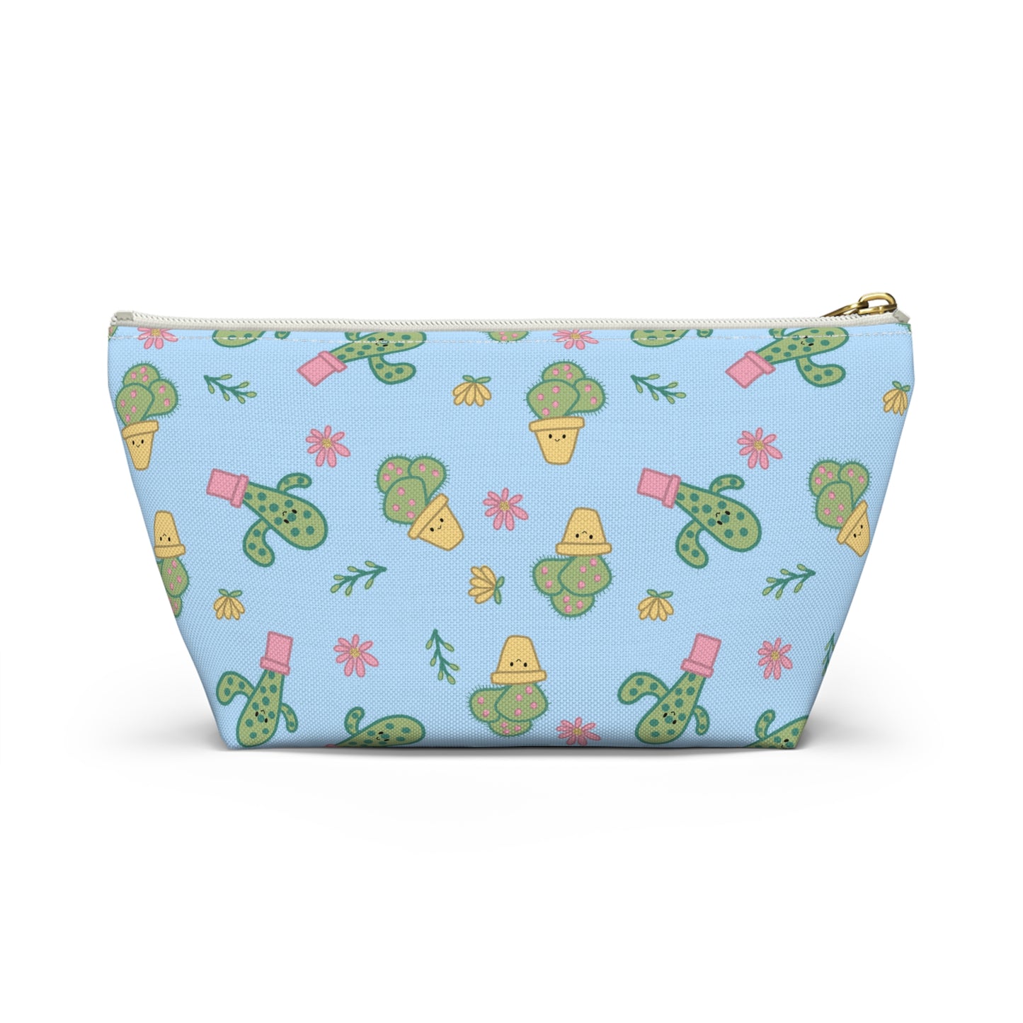 Cute Cactus Accessory Pouch, Makeup Bag, Floral Travel Organizer, Gift for her, Summer Essentials, Make up pouch, Pencil Case, Pencil pouch