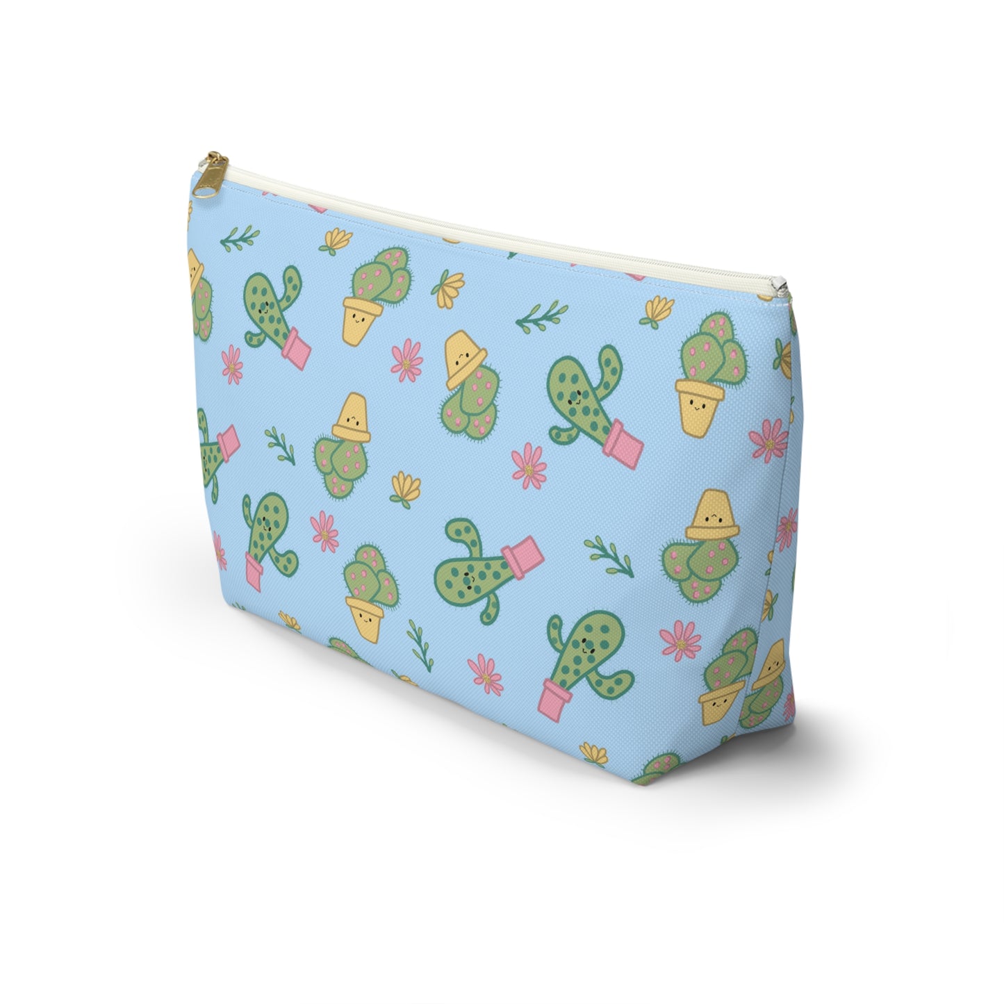 Cute Cactus Accessory Pouch, Makeup Bag, Floral Travel Organizer, Gift for her, Summer Essentials, Make up pouch, Pencil Case, Pencil pouch