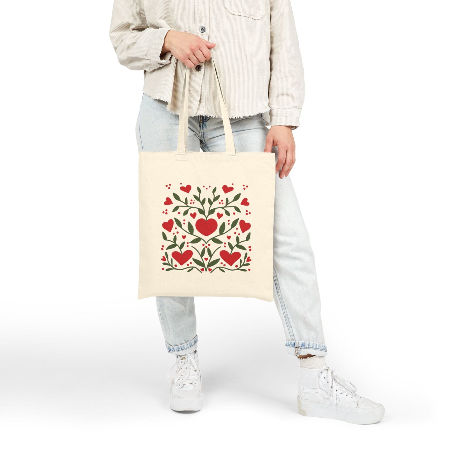 Floral Heart Tote Bag