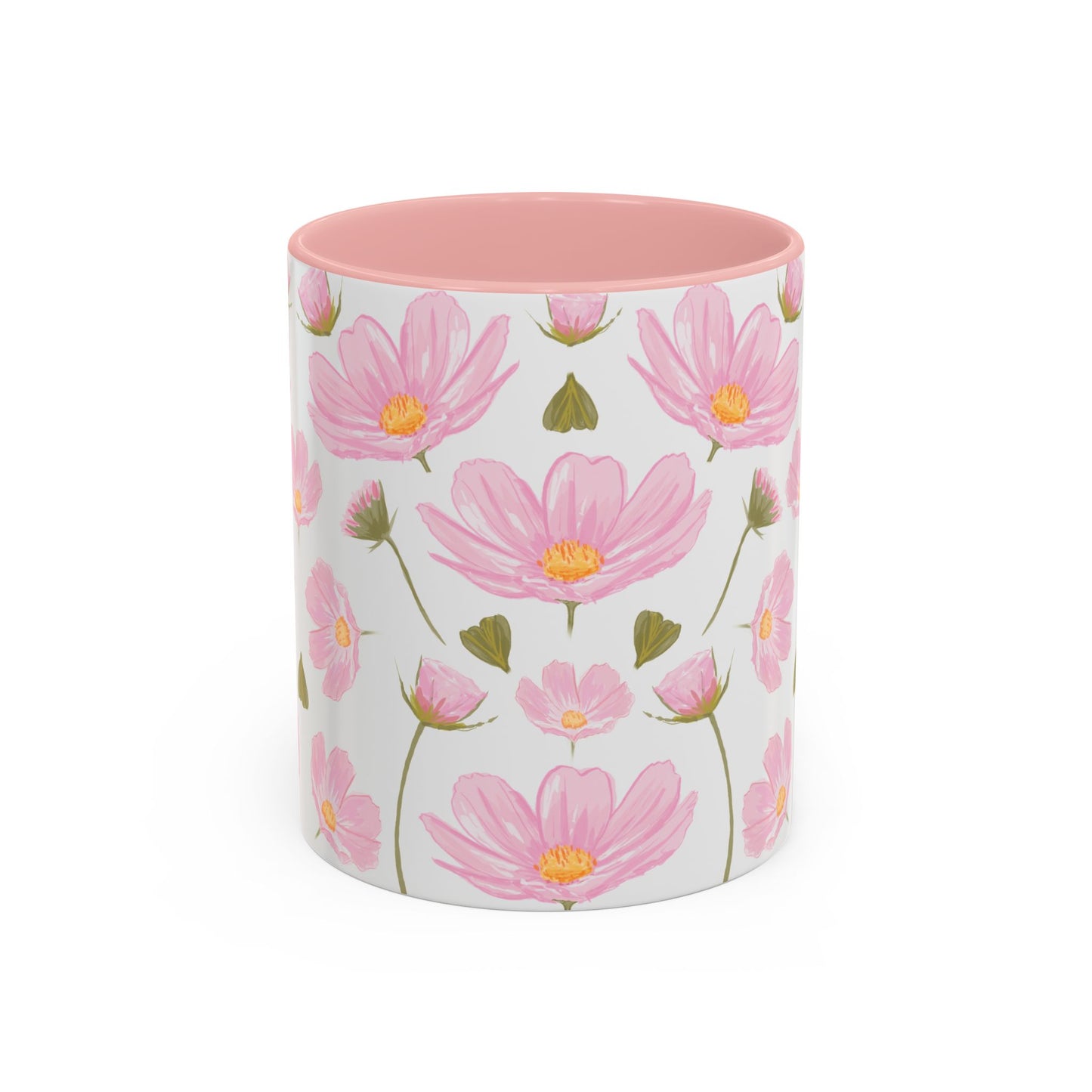 Floral Accent Coffee Mug - Charming Pink Flower Design for Home, Gifts, Tea Lovers, Spring Decor, Mothers Day, Birthday