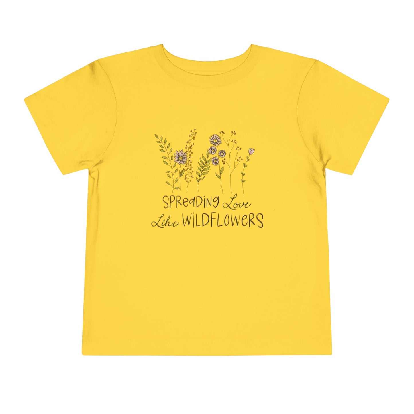 Spreading Love Like Wildflowers Toddler Tee, Cute Kids Shirt, Floral Tee for Toddlers, Gift for Little Ones, Summer Tee