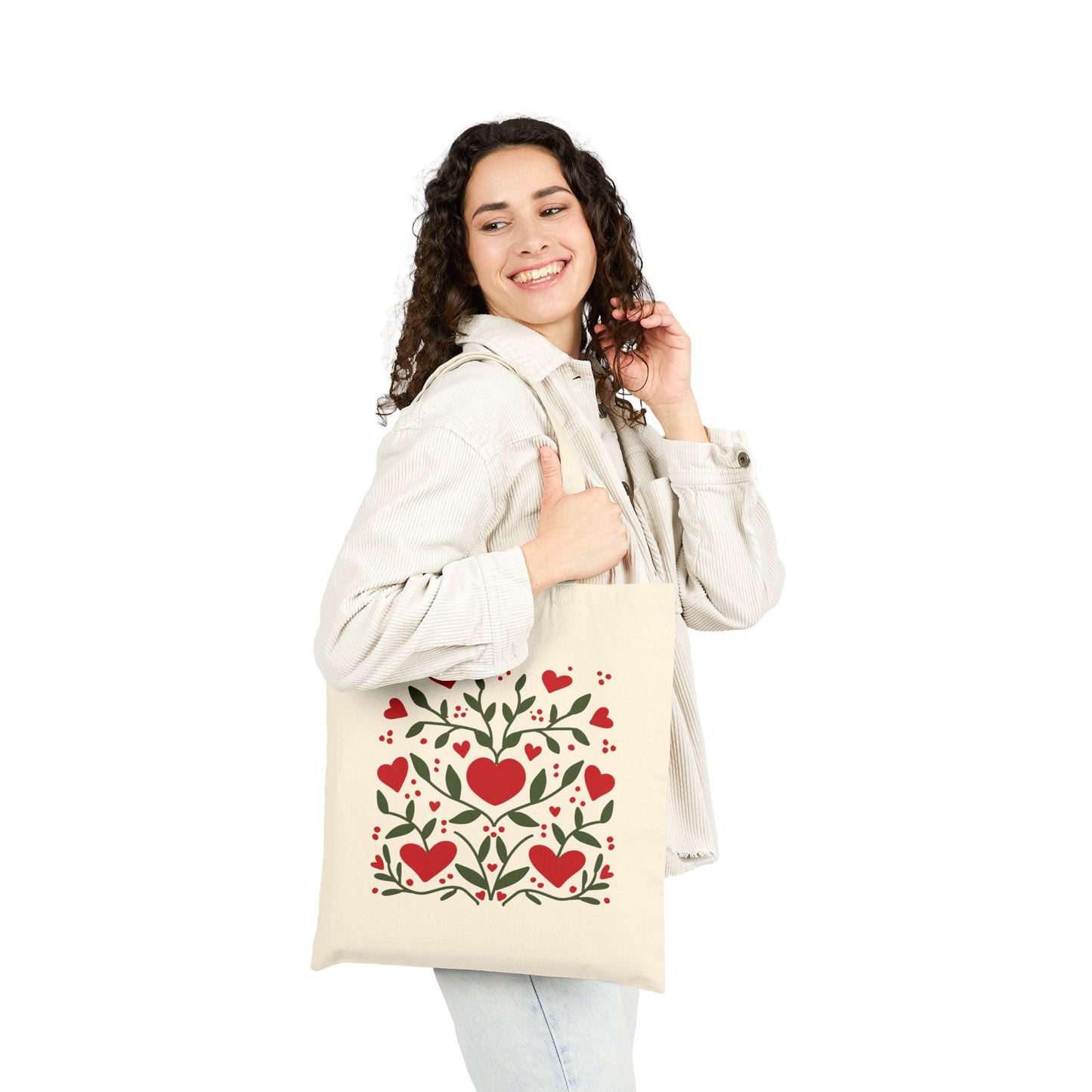 Floral Heart Tote Bag