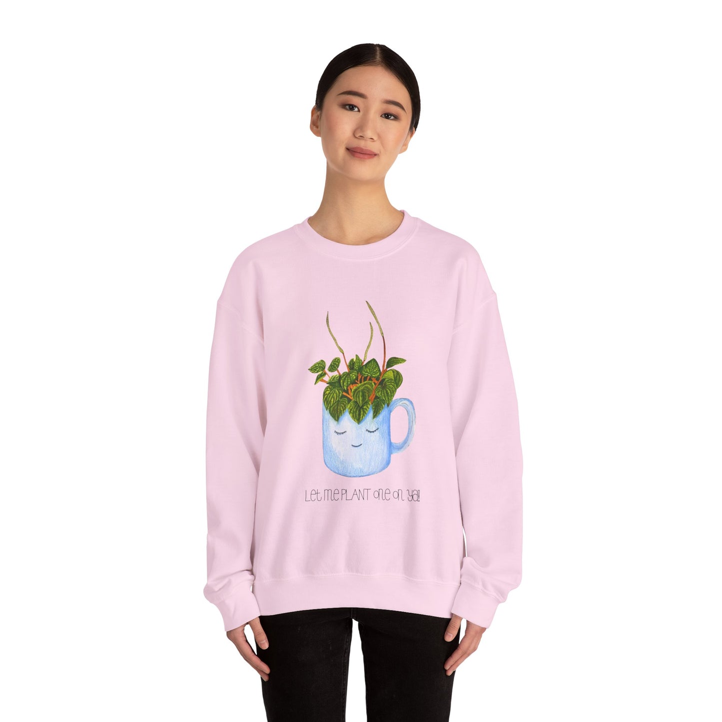 Smiling Plant Sweatshirt, Cute Plant Lover Gift, Let Me Plant One On Ya Pullover, Botanical Crewneck Jumper, Gardening Sweatshirt