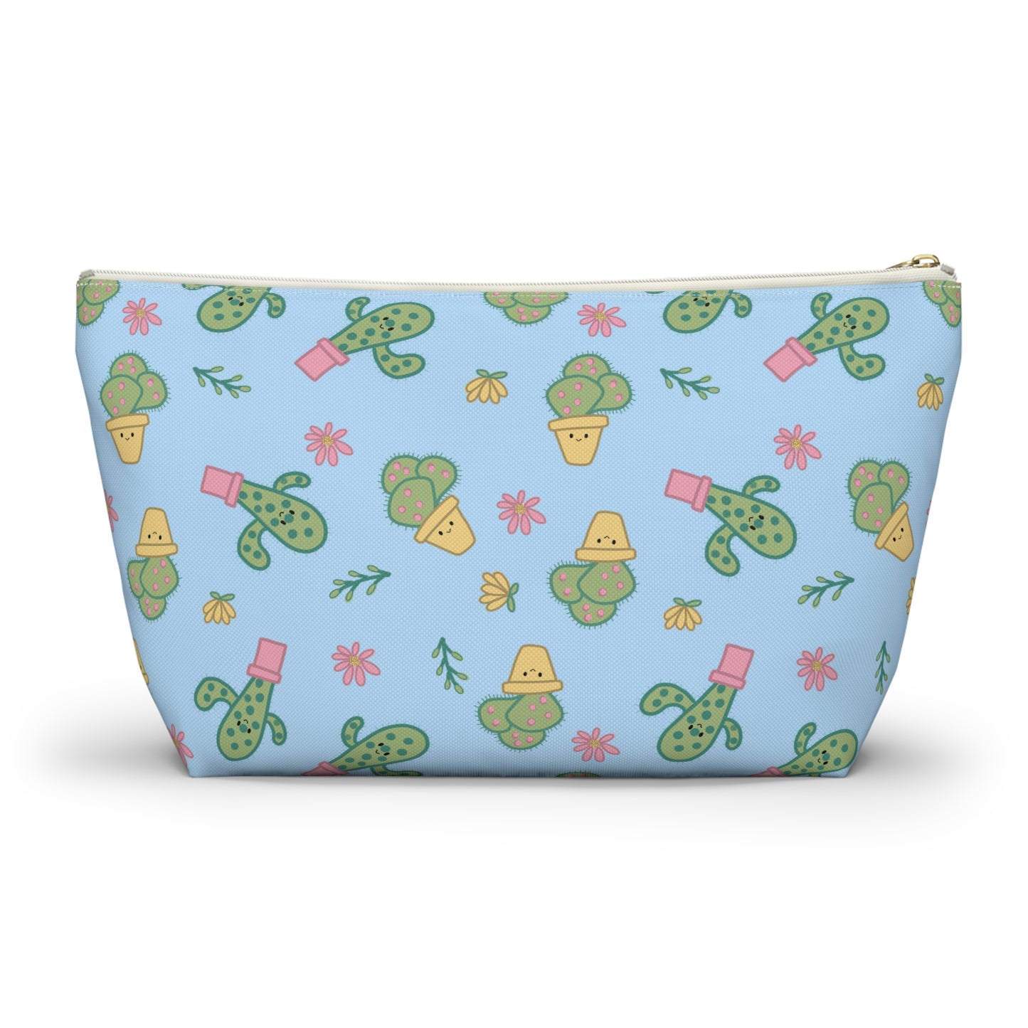 Cute Cactus Accessory Pouch, Makeup Bag, Floral Travel Organizer, Gift for her, Summer Essentials, Make up pouch, Pencil Case, Pencil pouch