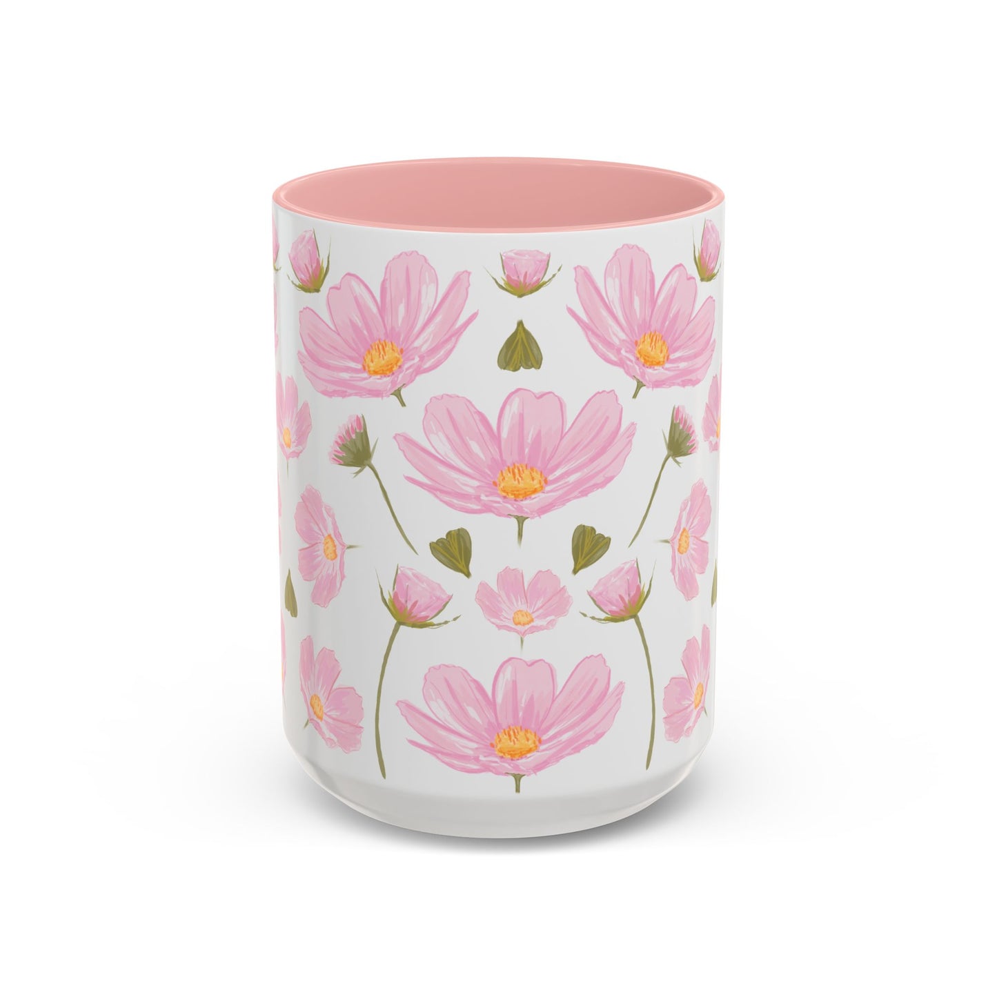 Floral Accent Coffee Mug - Charming Pink Flower Design for Home, Gifts, Tea Lovers, Spring Decor, Mothers Day, Birthday