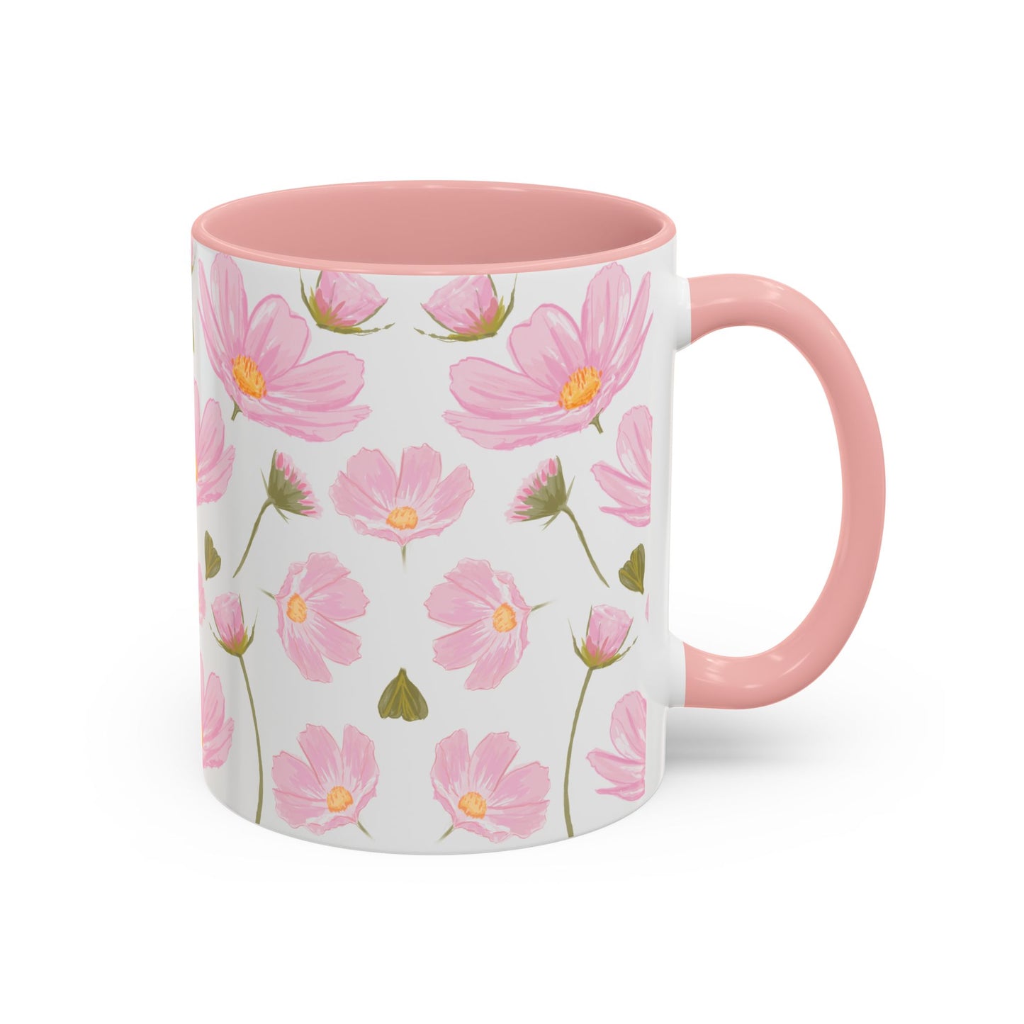 Floral Accent Coffee Mug - Charming Pink Flower Design for Home, Gifts, Tea Lovers, Spring Decor, Mothers Day, Birthday