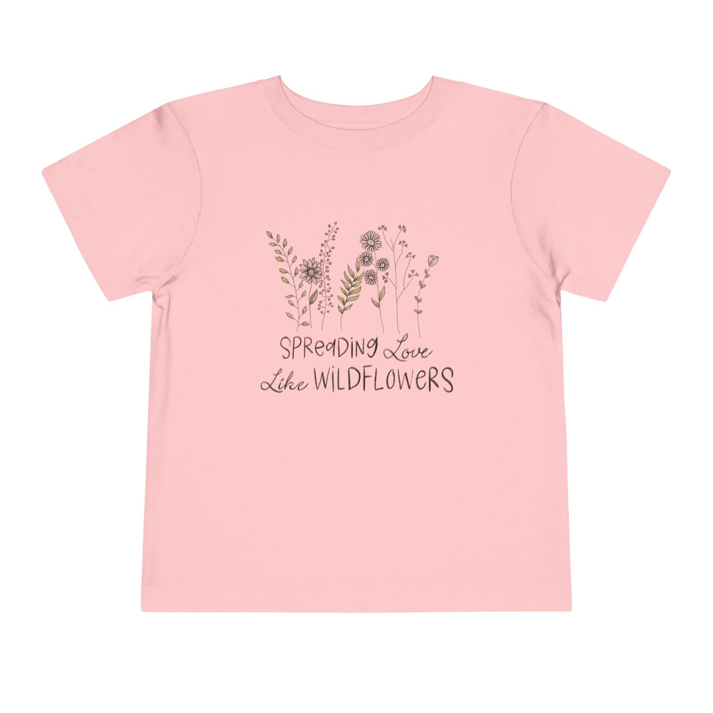 Spreading Love Like Wildflowers Toddler Tee, Cute Kids Shirt, Floral Tee for Toddlers, Gift for Little Ones, Summer Tee