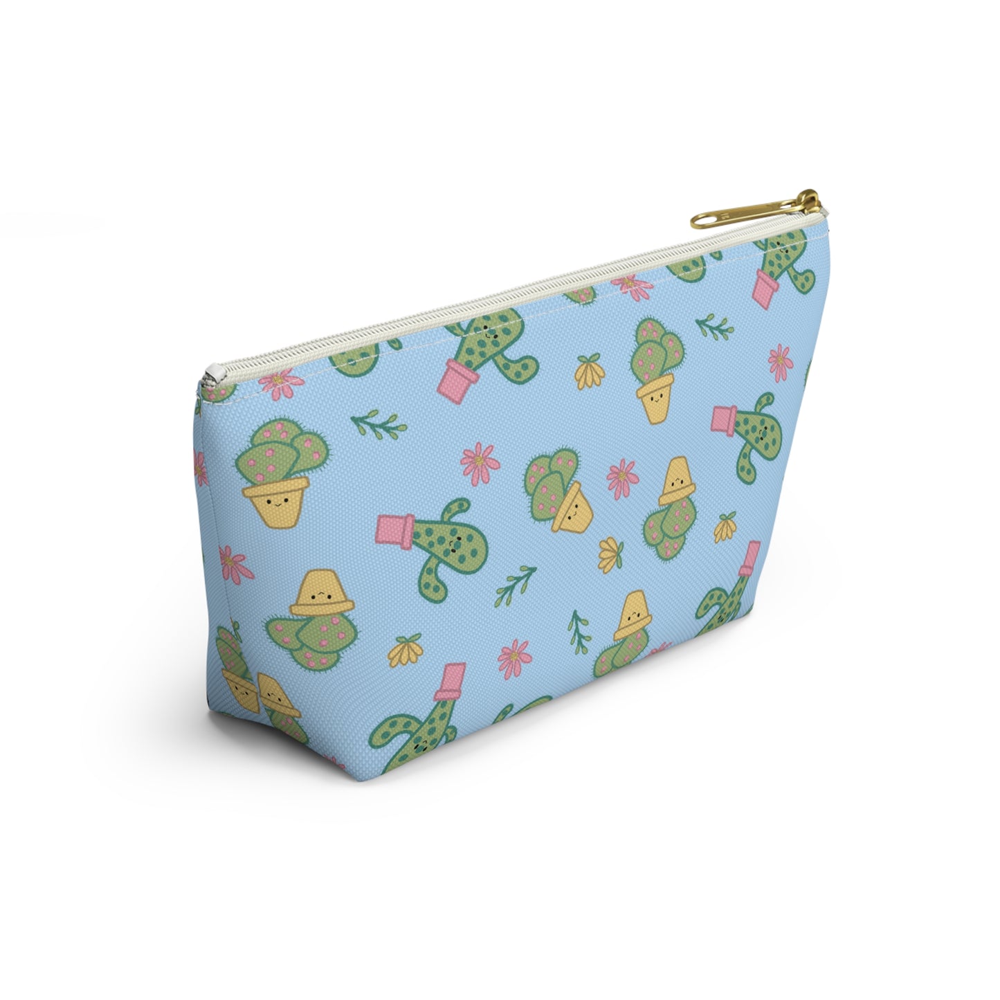 Cute Cactus Accessory Pouch, Makeup Bag, Floral Travel Organizer, Gift for her, Summer Essentials, Make up pouch, Pencil Case, Pencil pouch