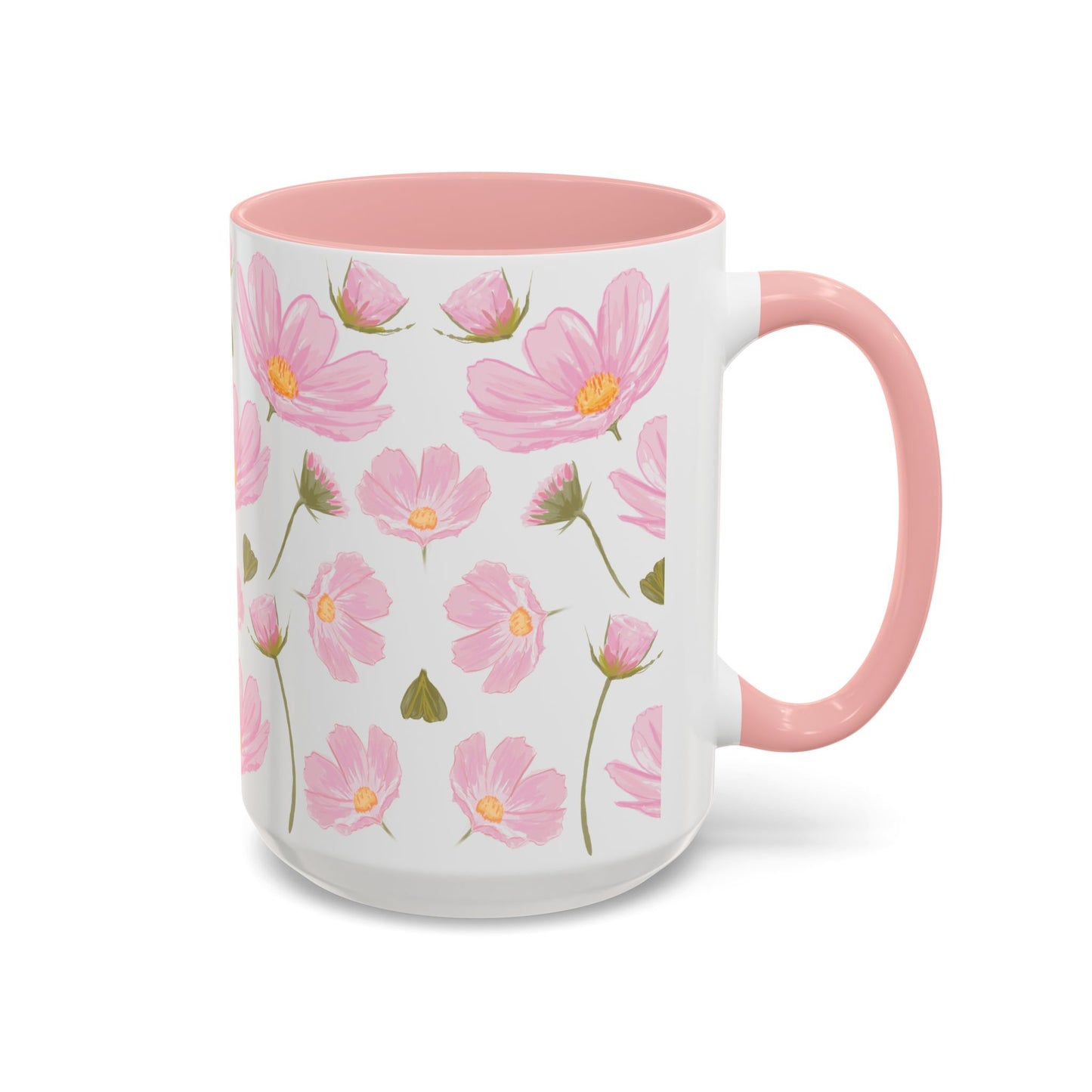 Floral Accent Coffee Mug - Charming Pink Flower Design for Home, Gifts, Tea Lovers, Spring Decor, Mothers Day, Birthday