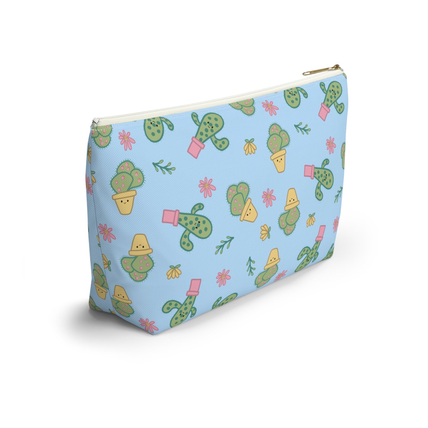 Cute Cactus Accessory Pouch, Makeup Bag, Floral Travel Organizer, Gift for her, Summer Essentials, Make up pouch, Pencil Case, Pencil pouch