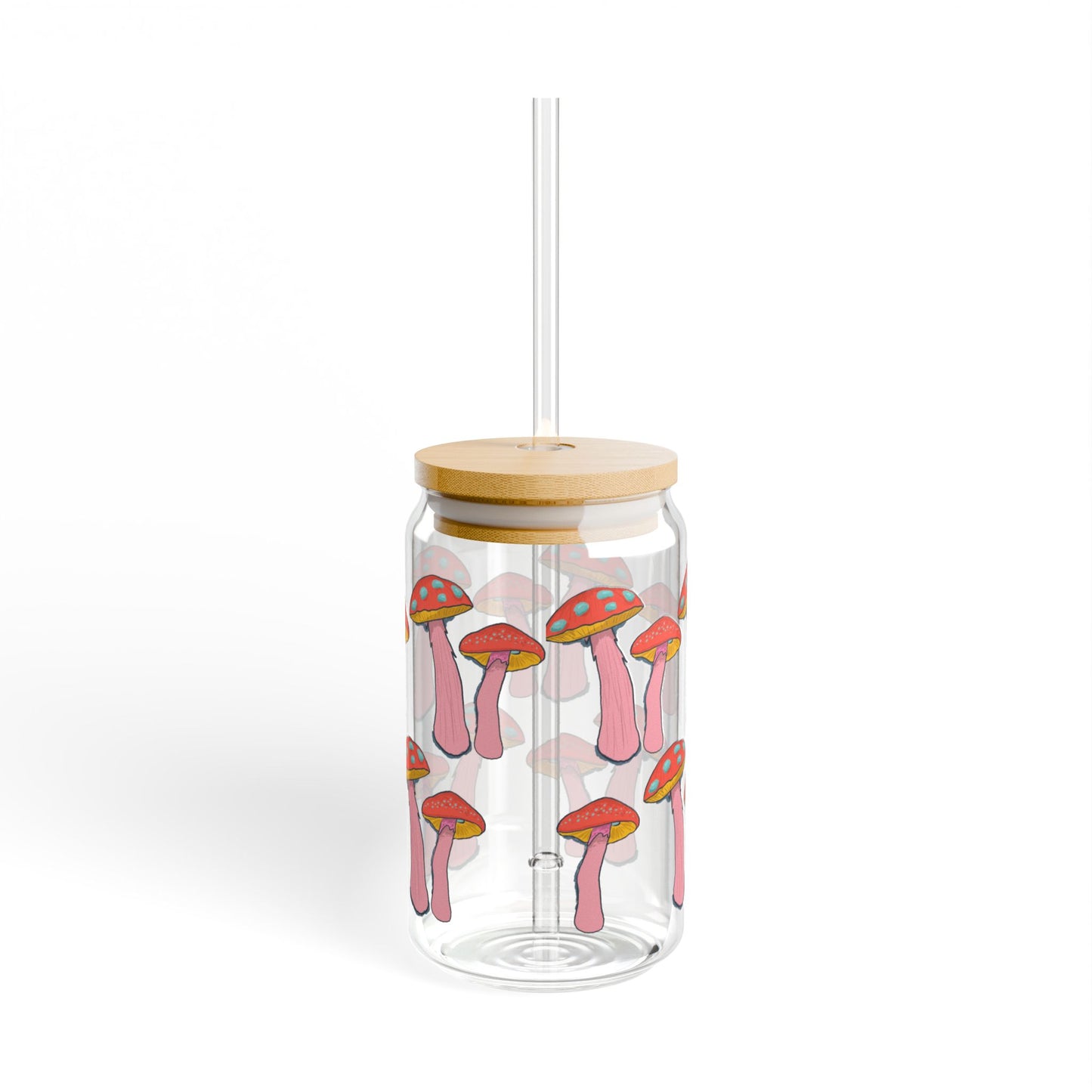 Whimsical Mushroom Sipper Glass, 16oz