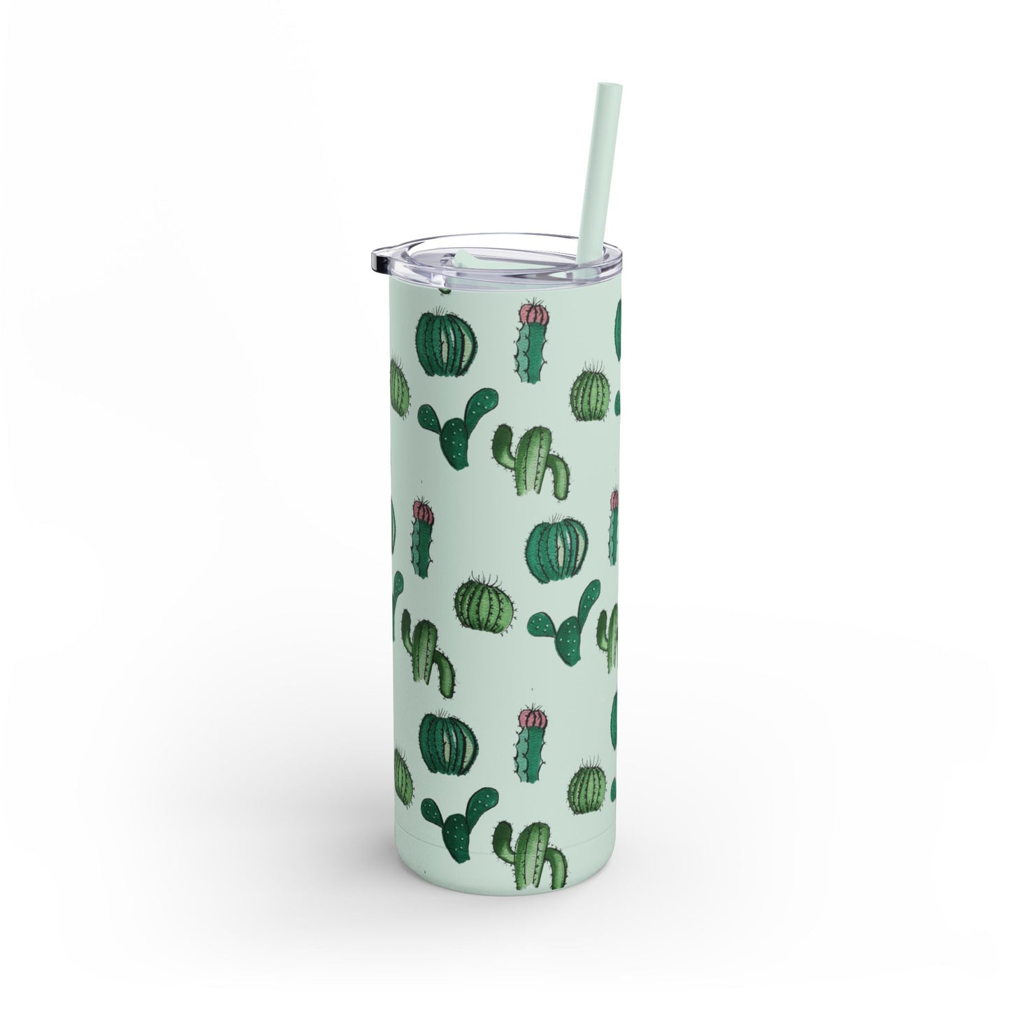 Skinny Tumbler, Cute Succulent Smiling Cacti Cup, 20oz Maars Maker Matte Tumbler, Gift for Plant Lovers, Succulent Lover Gift, Funny Cactus