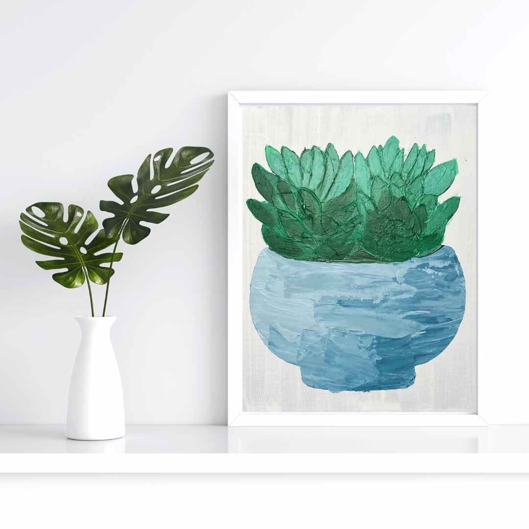 Textured Wall Art Print - Plant Art Print, Succulent Wall Art, Botanical Art, Plant Home Decor, Botanical Print, Fine Art Print