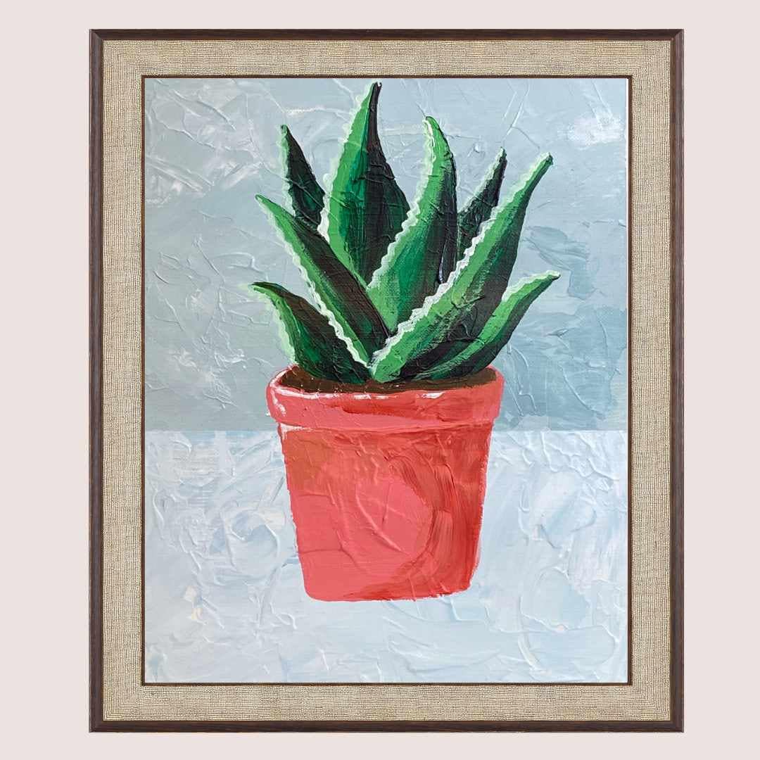 Aloe Plant Wall Art Print - Plant Art Print, Botanical Art, Painting Home Decor, Plant Design, Botanical Print, Textured Art Print