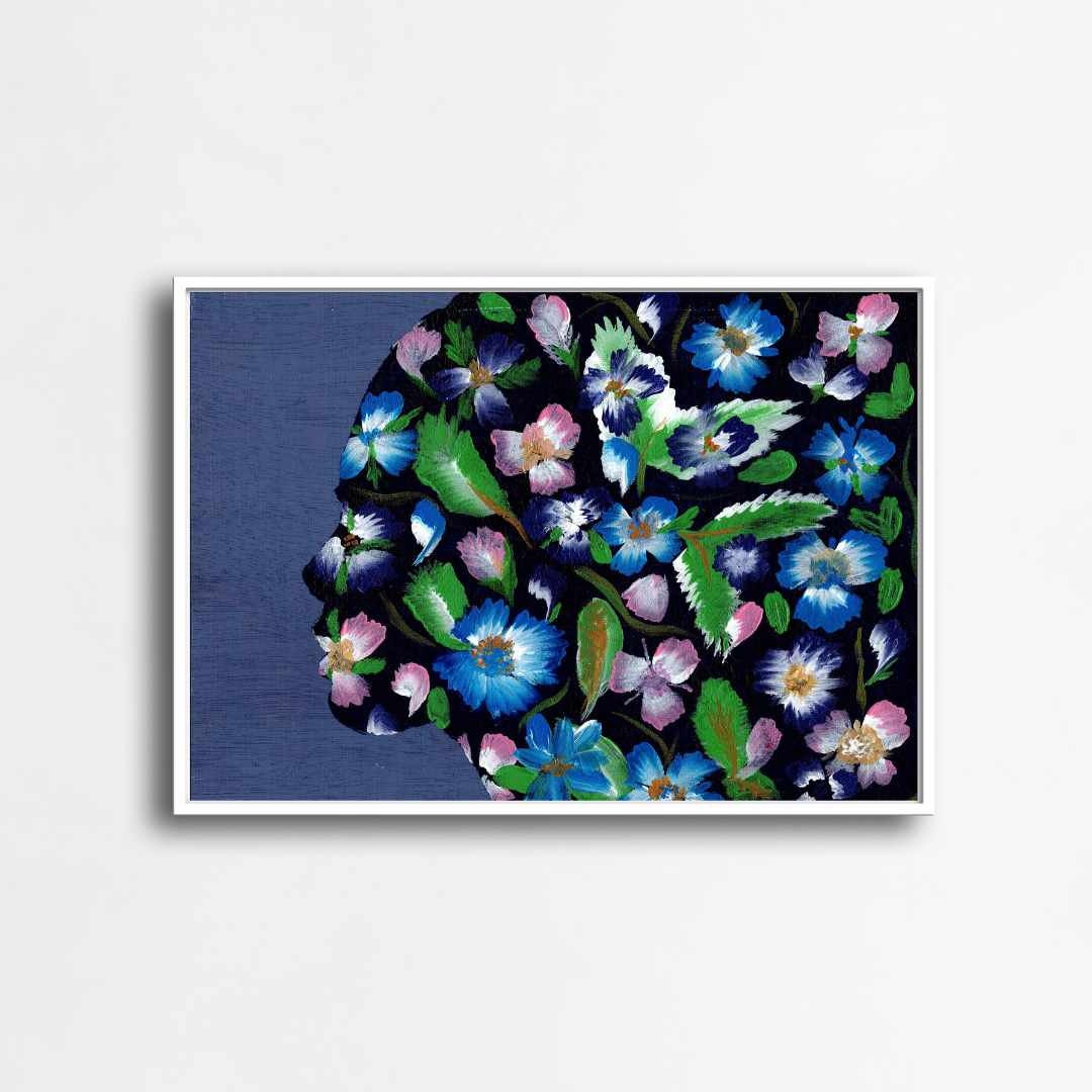 Abstract Floral Wall Art Print Abstract Flower Painting Large Wall Art Original Painting of Woman Floral Art Boho Wall Decor Living Room