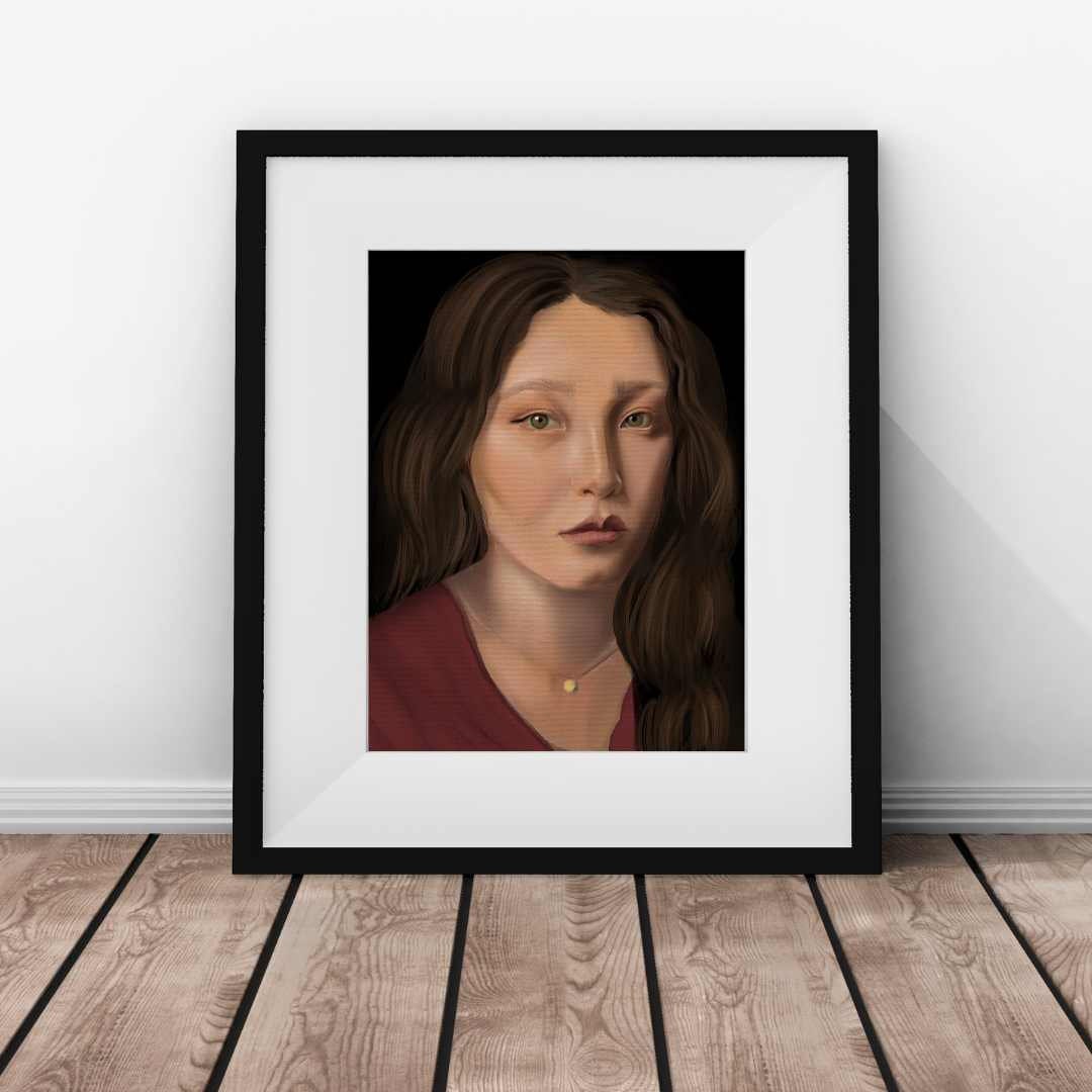 Beautiful Girl Art Print - Unframed Print - Portrait Original Art - Portrait Painting - Beautiful Girl Art - Hyper-Realistic Drawing