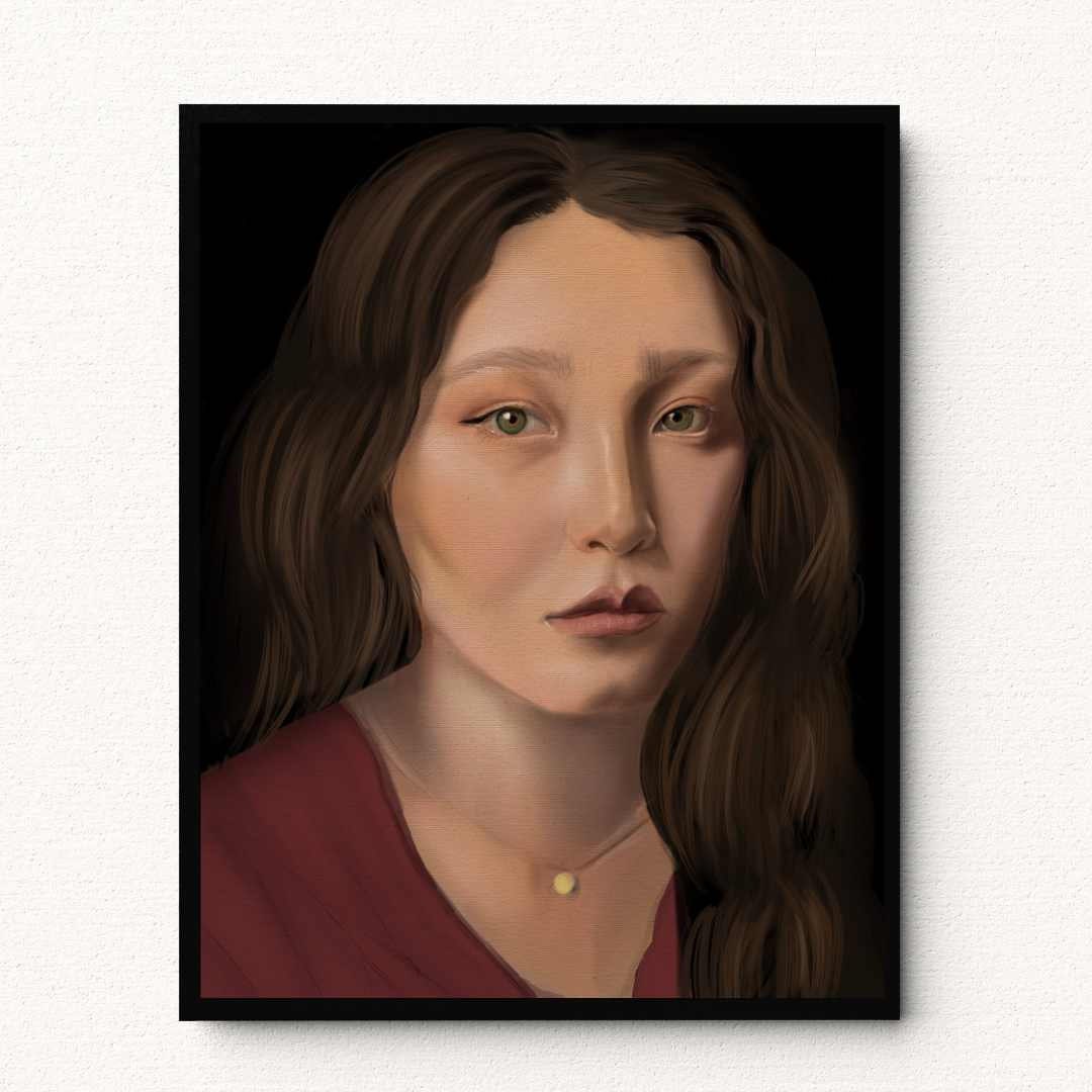 Beautiful Girl Art Print - Unframed Print - Portrait Original Art - Portrait Painting - Beautiful Girl Art - Hyper-Realistic Drawing