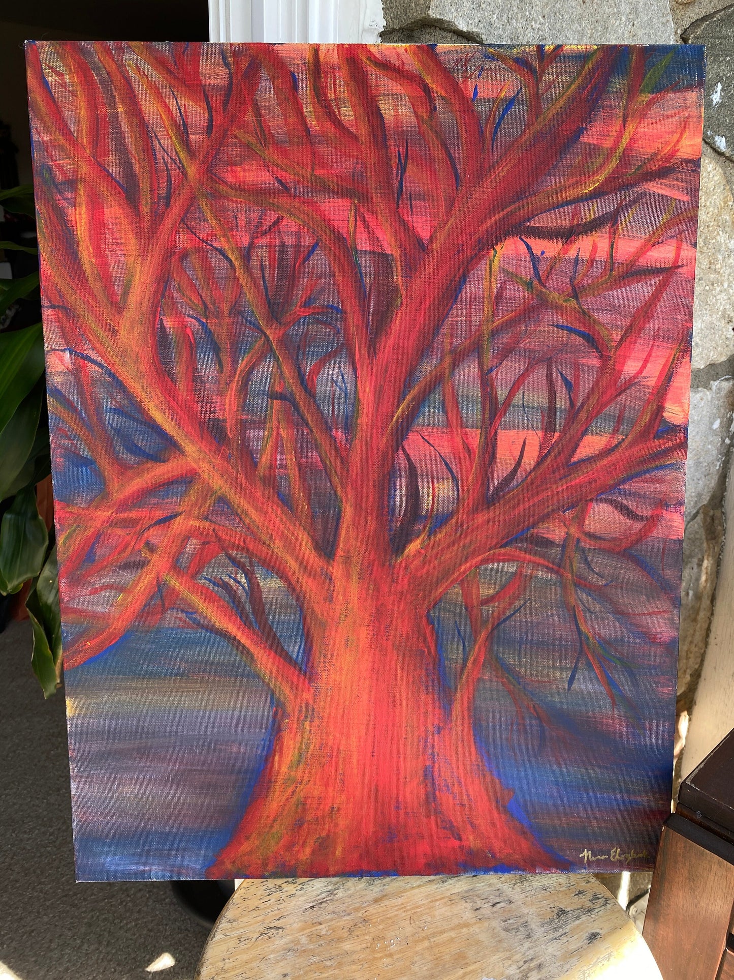 Vibrant Tree Painting - Tree Art, Abstract Art, Acrylic Painting, Original Painting, Abstract Expressionist Painting, Handmade home decor