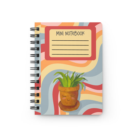 Colorful Spiral Bound Journal - Mini Notebook for Creative Minds, Gift for Students, Writers - Plant Lover Note Pad, Stationery Set