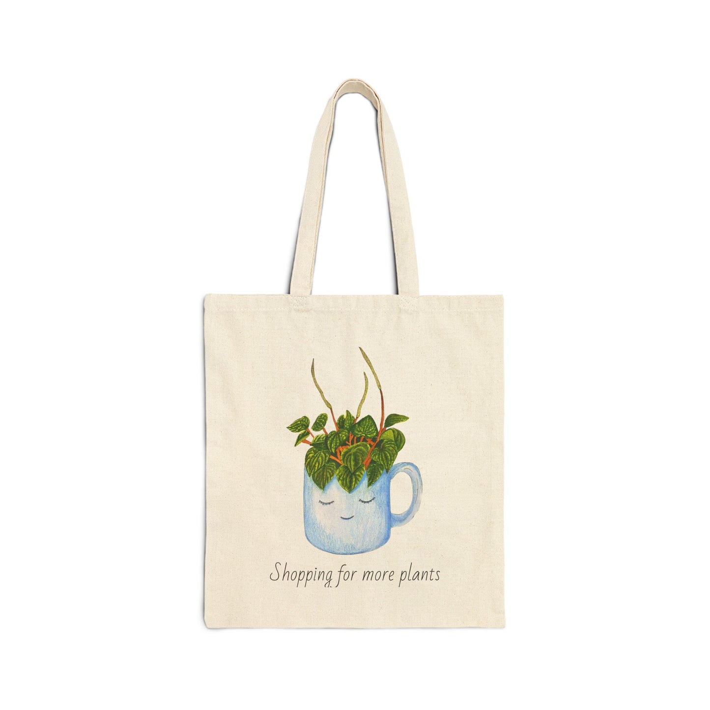 Plant Lover Cotton Canvas Tote Bag - Cute Plant Quote Reusable Grocery Bag, Multi-Purpose Gift Bag, Botanical Shopping Tote, Eco-Friendly