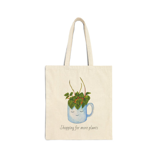 Plant Lover Cotton Canvas Tote Bag - Cute Plant Quote Reusable Grocery Bag, Multi-Purpose Gift Bag, Botanical Shopping Tote, Eco-Friendly