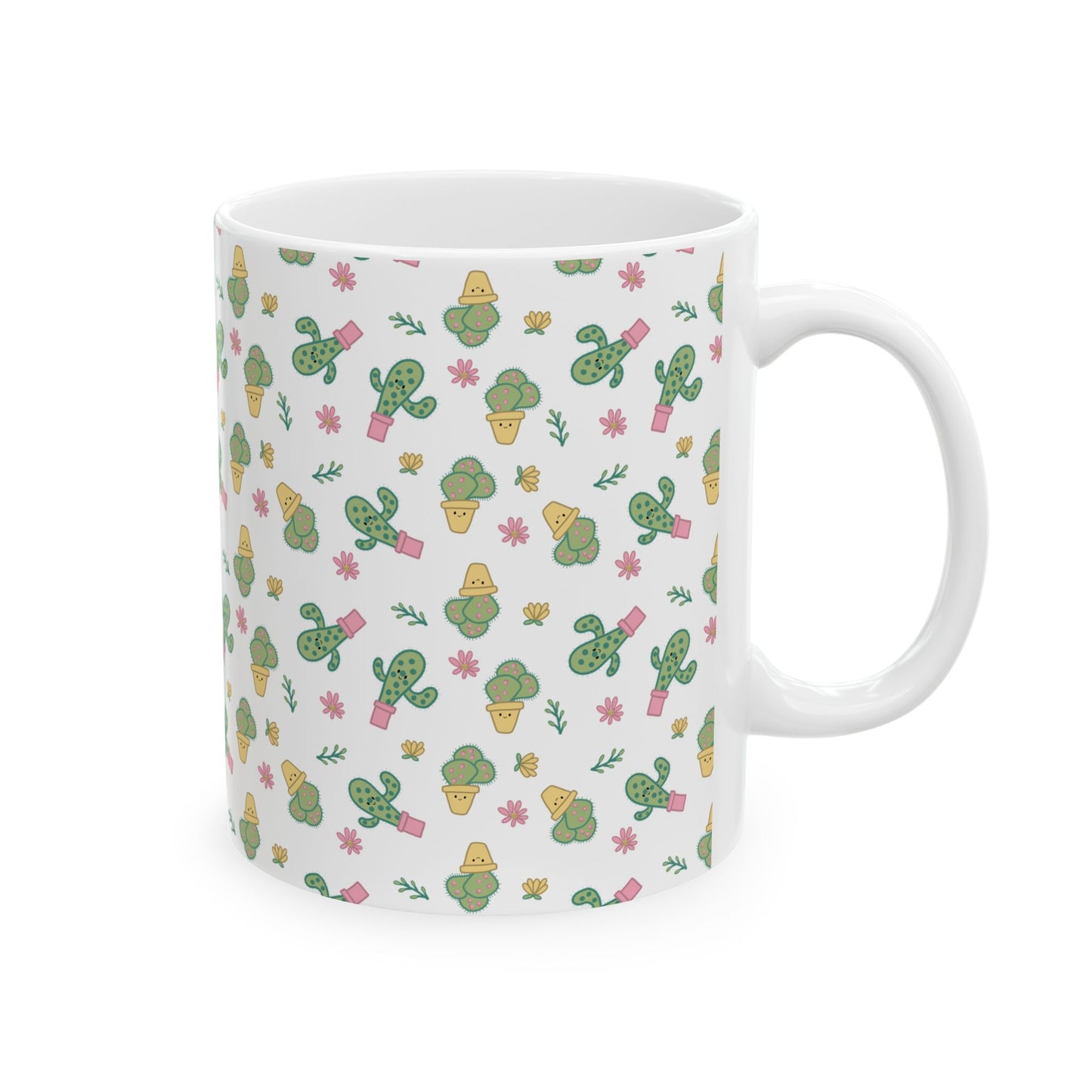 Cactus Mug, Cute Succulent Coffee Cup, Desert Plant Tea Mug, Botanical Drinkware Gift, Plant Lover Mug