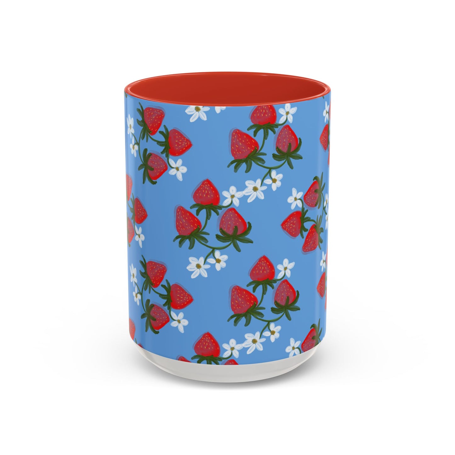 Strawberry Fields Mug, Fruit Coffee Cup, Summer Drinkware, Red Berry Tea Mug, Kitchen Decor
