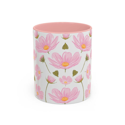 Floral Accent Coffee Mug - Charming Pink Flower Design for Home, Gifts, Tea Lovers, Spring Decor, Mothers Day, Birthday