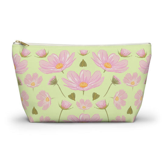 Floral Accessory Pouch, Cute Makeup Bag, Stylish Storage, Gift for Her, Travel Essentials, Summer Vibes, Pink Flower Design