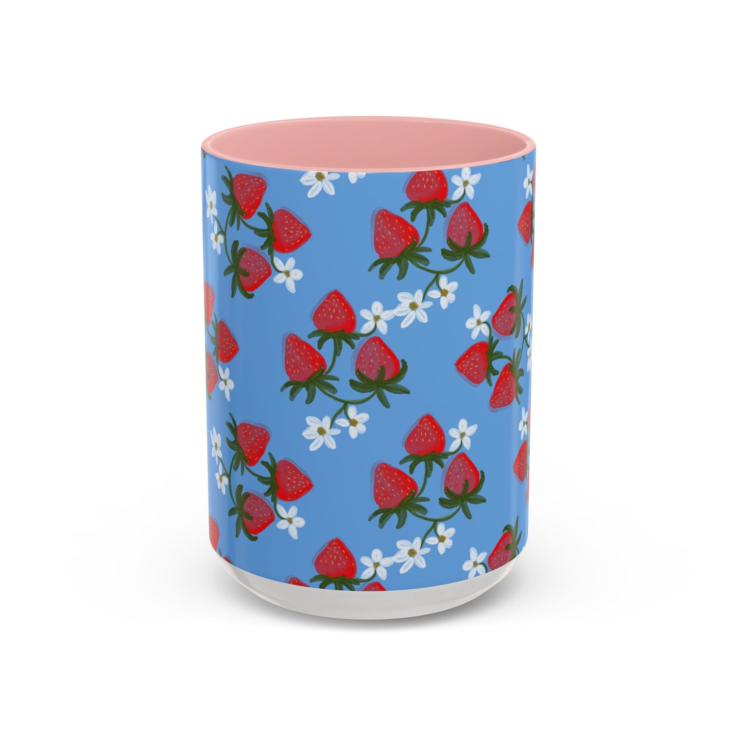 Strawberry Fields Mug, Fruit Coffee Cup, Summer Drinkware, Red Berry Tea Mug, Kitchen Decor