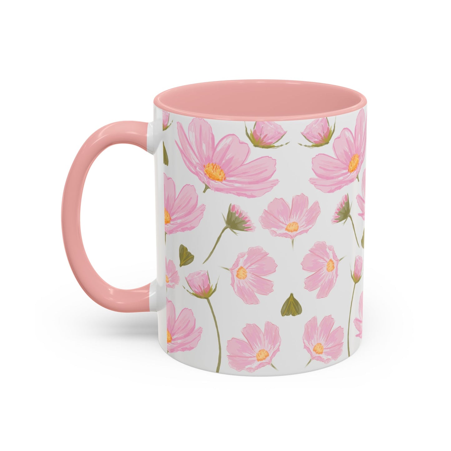 Floral Accent Coffee Mug - Charming Pink Flower Design for Home, Gifts, Tea Lovers, Spring Decor, Mothers Day, Birthday
