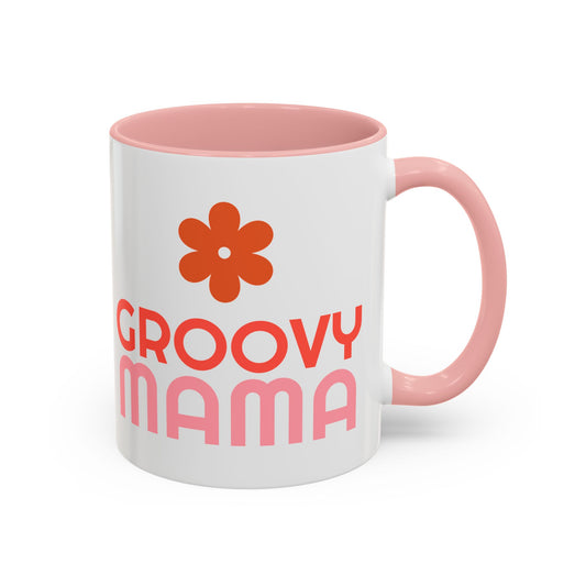 Groovy Mama Mug, Colorful Coffee Cup, Gift for New Mom, Mother's Day Mug, Retro Kitchen Decor, Fun Ceramic Mug