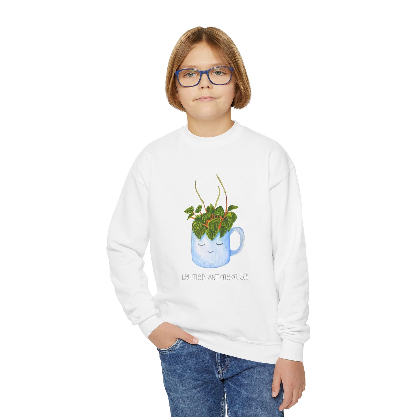 Cute Plant Lover Youth Sweatshirt Cozy Gift for Kids, Let Me Plant Care, Gardening Sweatshirt, Kids Sweatshirt, Kids clothes