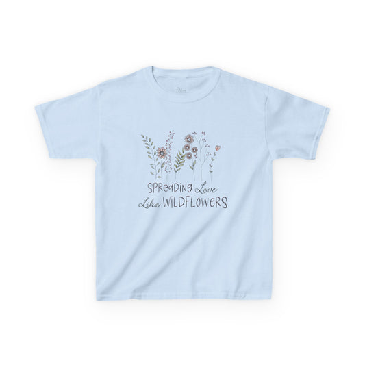 Kids T-Shirt, Spreading Love Wildflowers, Cute Floral Shirt for Children, Spring Gift, Nature Lover's Apparel, Birthday, Everyday Style,