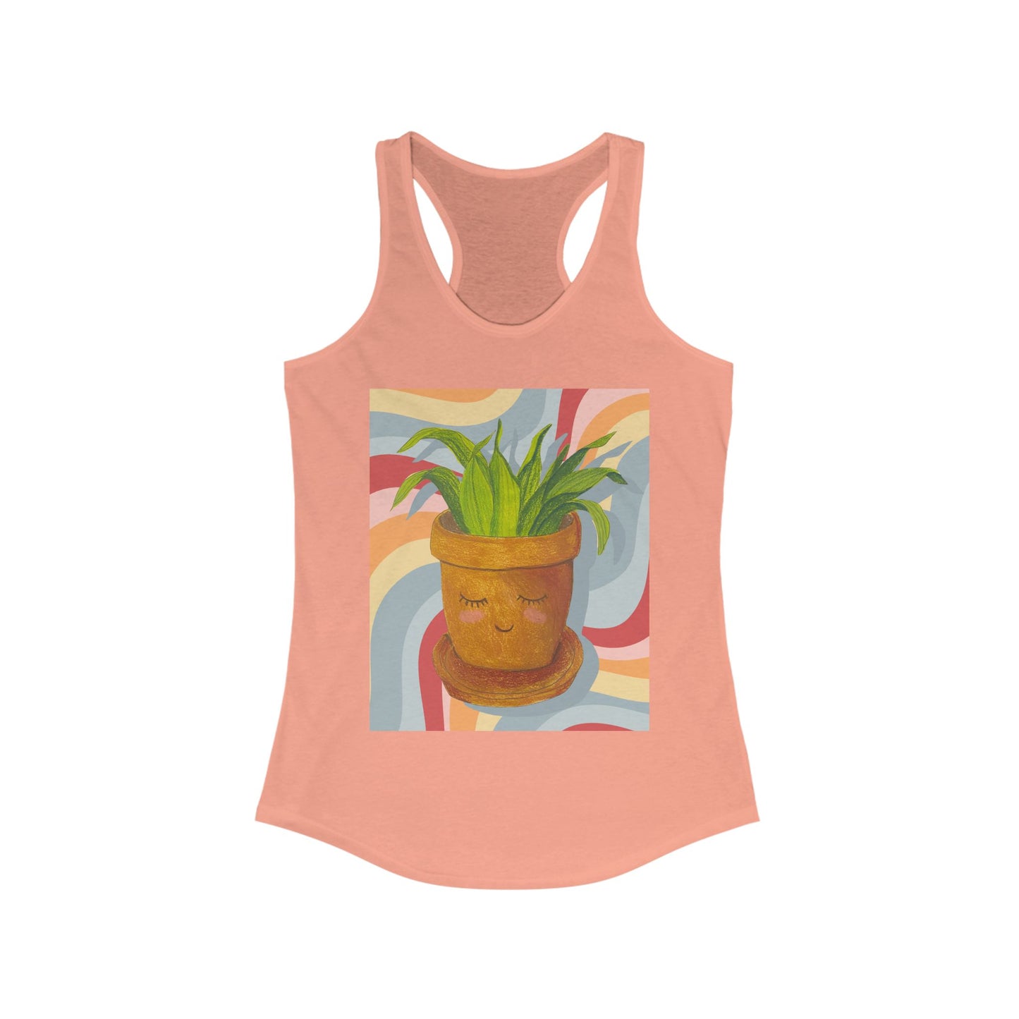 Botanical Print Tank, Perfect for Summer, Indoor & Outdoor Vibes, Gift for Plant Lovers, Yoga, Holidays, Relaxation, Women's Ideal Racerback
