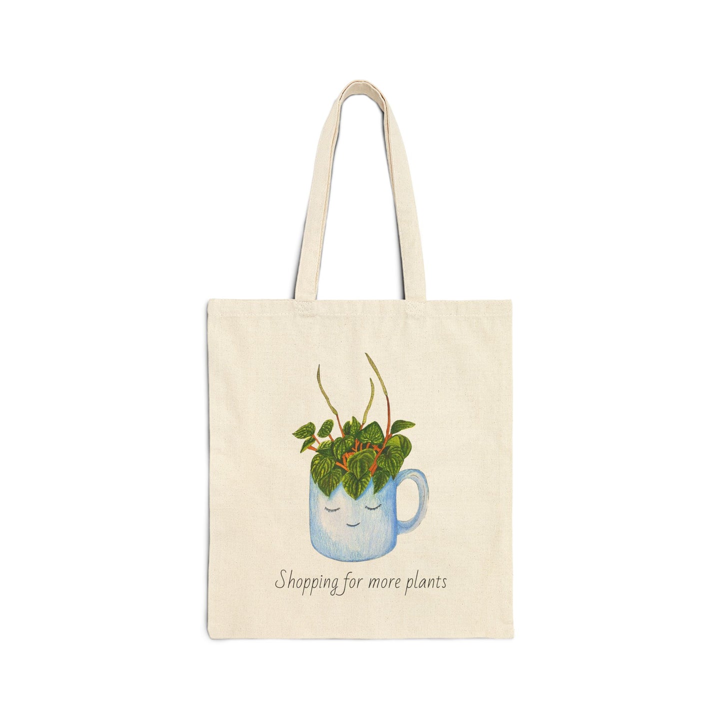 Plant Lover Cotton Canvas Tote Bag - Cute Plant Quote Reusable Grocery Bag, Multi-Purpose Gift Bag, Botanical Shopping Tote, Eco-Friendly