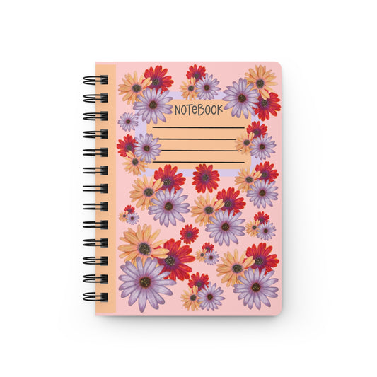 Floral Journal, Colorful Flowers Notebook, Note-Taking Gift, Student Planner, Flower Lover Diary, Spiral Bound Book for Journal Keeping