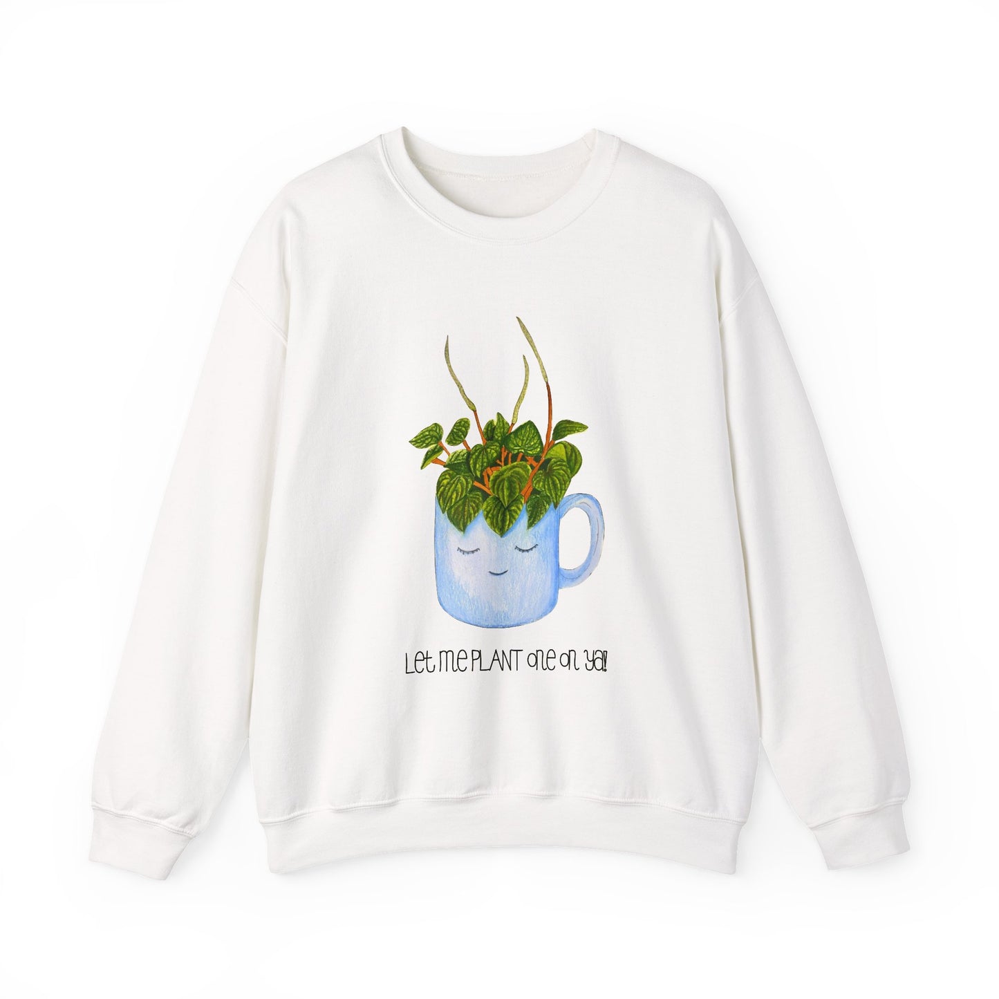 Smiling Plant Sweatshirt, Cute Plant Lover Gift, Let Me Plant One On Ya Pullover, Botanical Crewneck Jumper, Gardening Sweatshirt