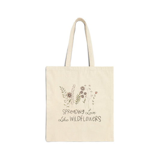 Floral Cotton Canvas Tote Bag, Eco-Friendly Gift, Bohemian Style, Market Bag, Beach Tote, Mother's Day