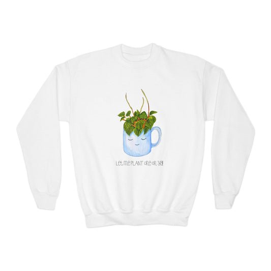 Cute Plant Lover Youth Sweatshirt Cozy Gift for Kids, Let Me Plant Care, Gardening Sweatshirt, Kids Sweatshirt, Kids clothes