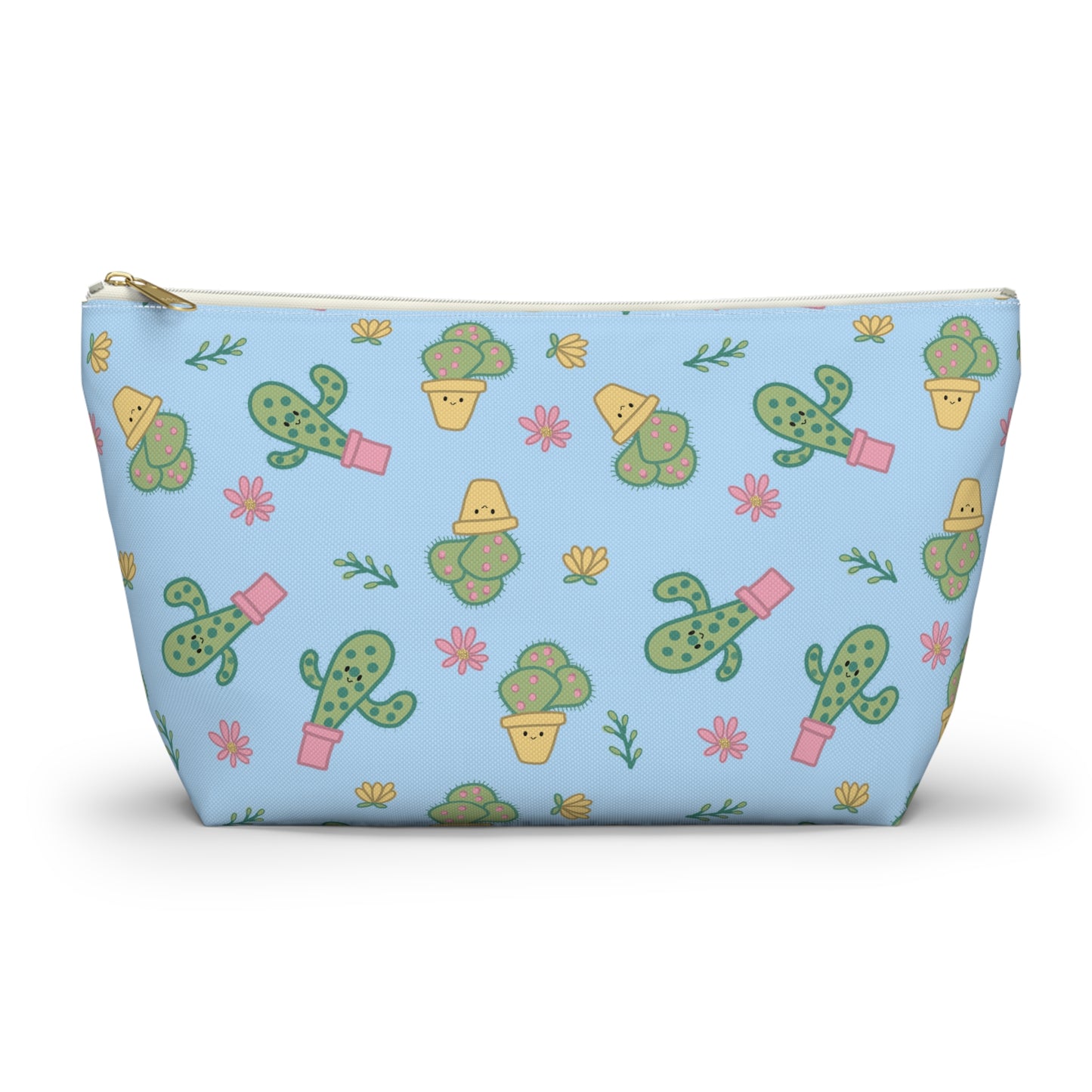 Cute Cactus Accessory Pouch, Makeup Bag, Floral Travel Organizer, Gift for her, Summer Essentials, Make up pouch, Pencil Case, Pencil pouch