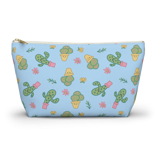 Cute Cactus Accessory Pouch, Makeup Bag, Floral Travel Organizer, Gift for her, Summer Essentials, Make up pouch, Pencil Case, Pencil pouch