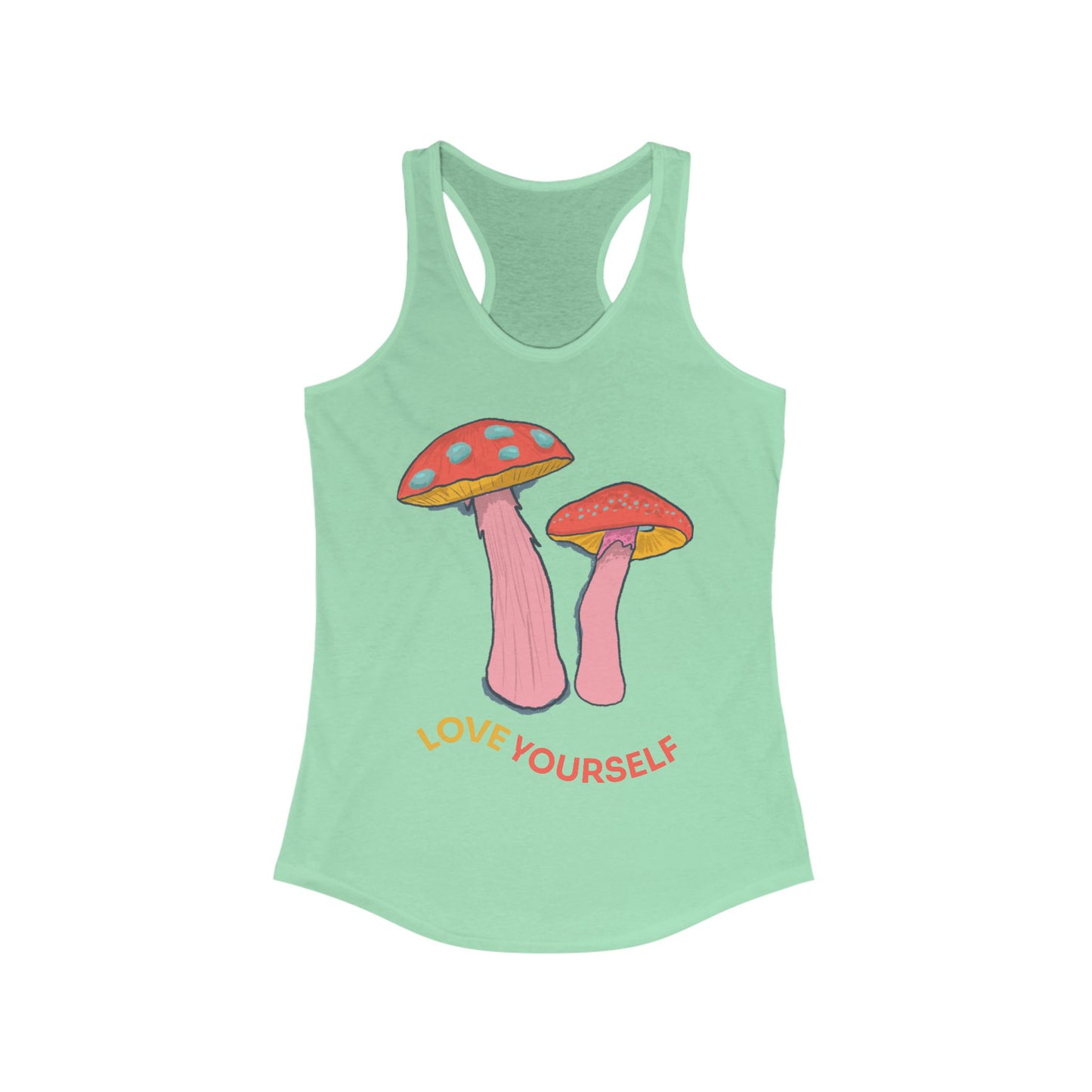 Love Yourself Racerback Tank Top, Cute Graphic Tee, Empowering Shirt, Trendy Summer Wear, Gift for Her, Casual Fitness Top
