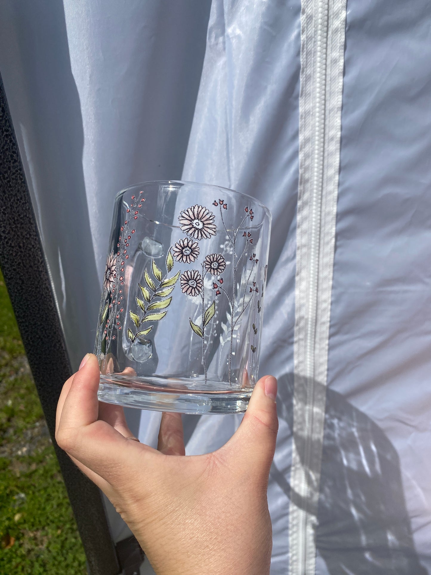 Wildflower Glass Coffee Mug
