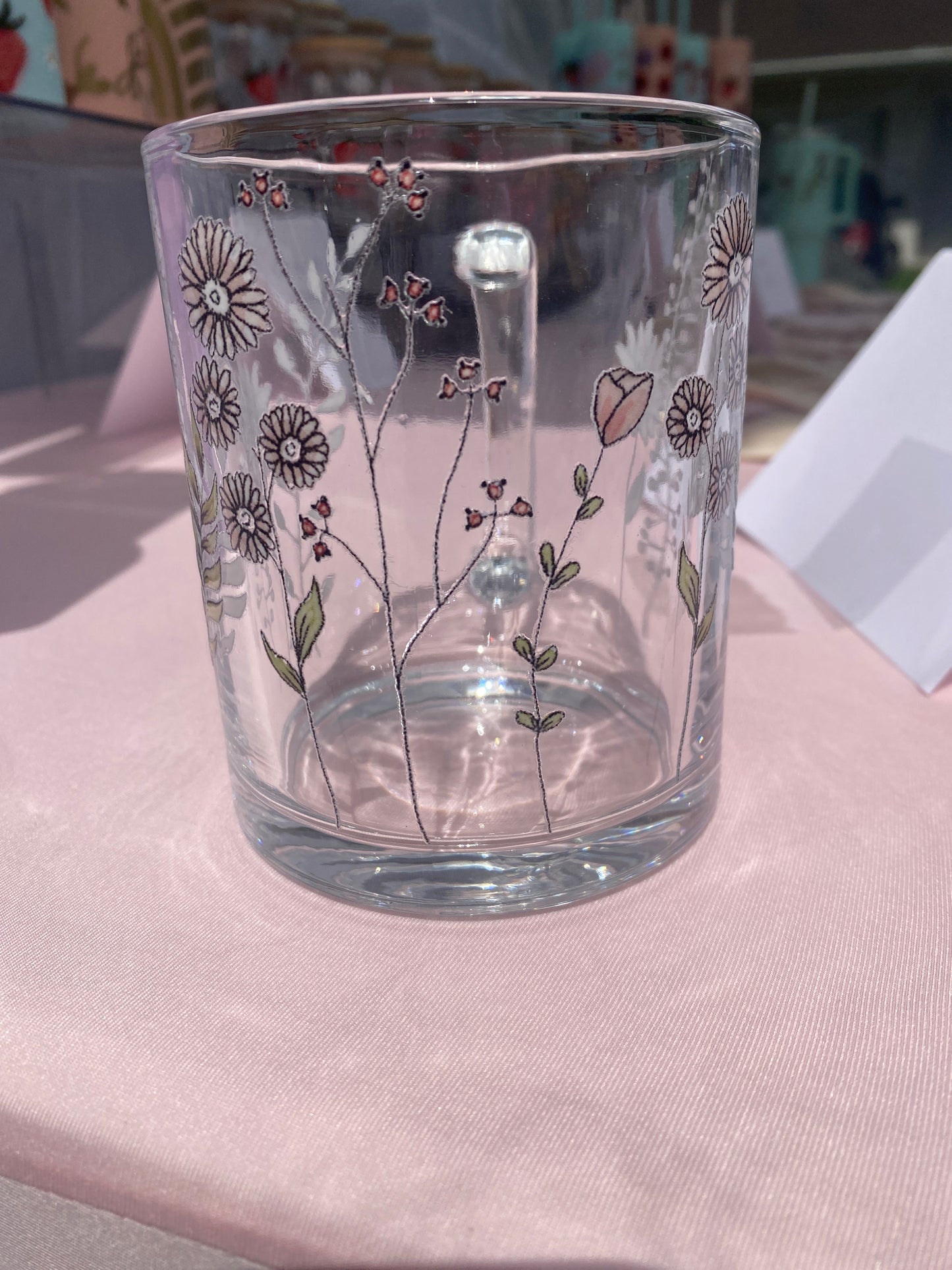 Wildflower Glass Coffee Mug