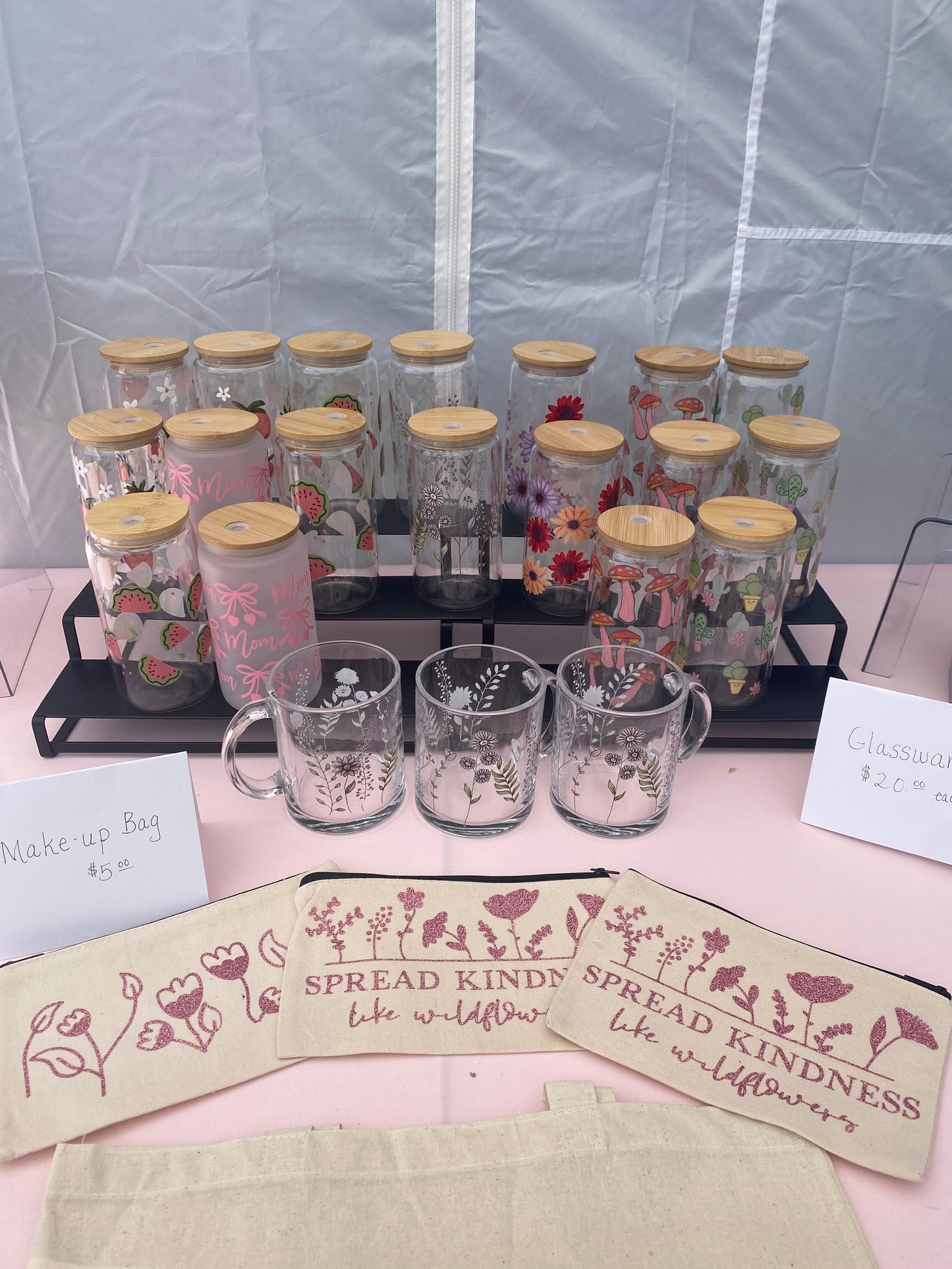 Wildflower Glass Coffee Mug